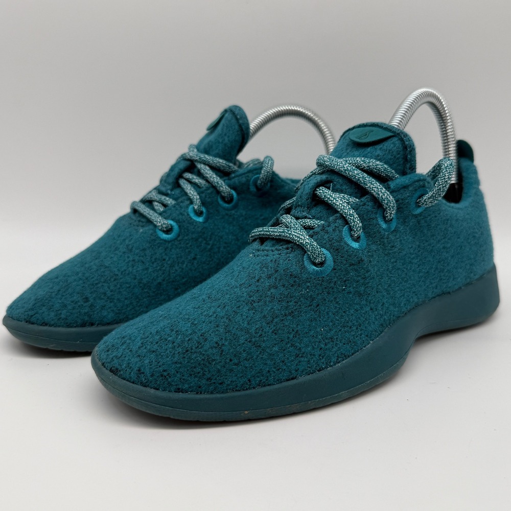 Allbirds Wool Runner Women Size 7 Teal Blue Sustainable Merino Wool Sneakers
